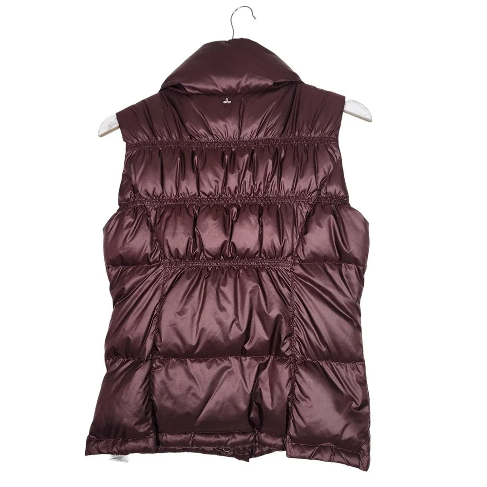 PrAna Milly Vest Womens Small Quilted Down Puffer High Collar Zip‎ Pockets